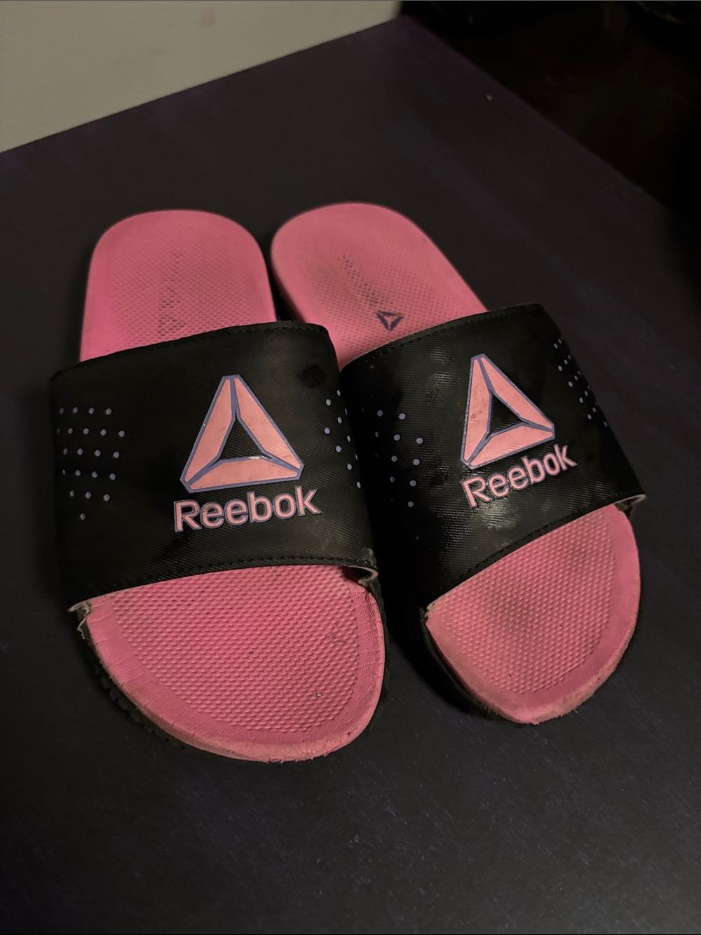 Reebok Pervade Pink and Black Kids Slide Sandals